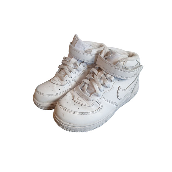 Nike Air Force 1 Mid TD DH2935-111 Triple White Size 10C Baby/Toddler - Picture 1 of 3